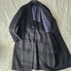 【美品】ユニクロ +J ウール カシミヤ ブレンド チェスターコート ブラック系