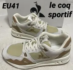 海外モデル‼️【新品】le coq sportif ベージュ／グレー 41のサムネイル