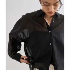 新品未使用•タグ付き　ROPÉ コットンシアークロップドシャツブラウス　洗える