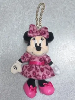 Disney ミニーマウス ぬいぐるみ チャーム ヒョウ柄のサムネイル