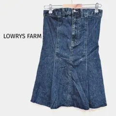 ローリーズファーム　デニムスカート　切りっぱなし　フレアシルエット　ハイウエスト