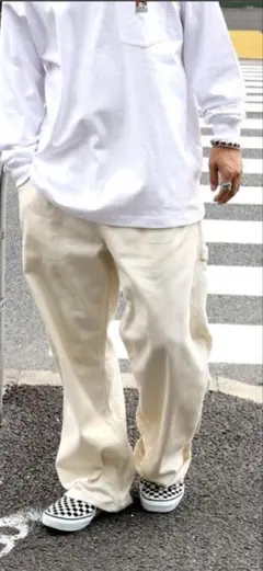 ホワイトカーゴパンツ コットン