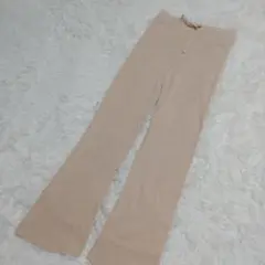 【ローリーズファーム】ベージュ リブ編み ニット パンツ スパッツ パギンス