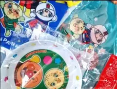 アサヒ　アンパンマン プレート＆メッシュトートバッグ&ブーツ型巾着袋 セット