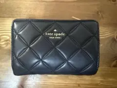 kate spade 二つ折り財布 黒 キルティング