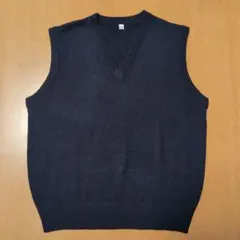 ネイビー Vネック ノースリーブベスト 160