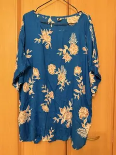 ROXY 花柄 チュニック ブルー Sのサムネイル