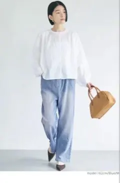 coca 新品　度甘デニムワイドパンツ ブルー　M