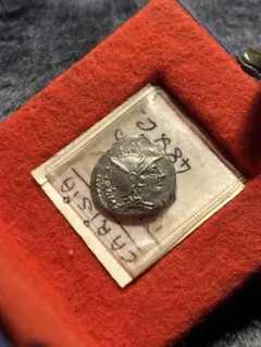 紀元前46年 ローマ共和政 デナリウス銀貨｜旧蔵ケース・手書きコレクションタグ付 紀元前46年 ローマ共和政 デナリウス銀貨｜旧蔵ケース・手書き