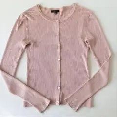 藤*本様 トッカTOCCAシルクカーディガン 薄ピンク 光沢 絹100% リブ編