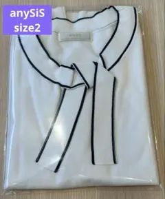 anySiS ホワイト 半袖ニット トップス　size2