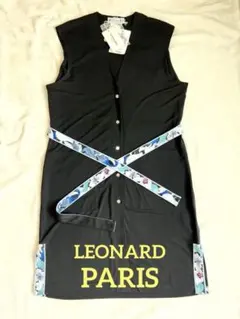 新品タグ付き】LEONARDレオナール 膝丈ワンピース 40 カンカン 総柄 