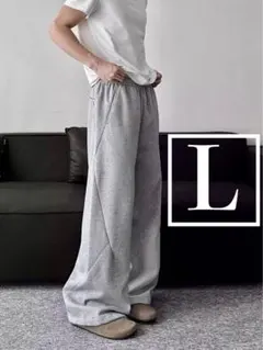 【赤字覚悟の値下げ祭り！】変形スウェットパンツ グレー ワイド モード 韓国系