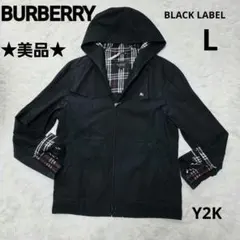 ★美品★BURBERRY BLACK LABEL フード付ジャンパー L