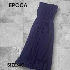e1396☆EPOCA ノースリーブ ワンピース サイズ40 ネイビー