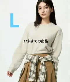 1/末まで 新品　ソフトニットフリースVネックT