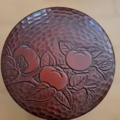 美品　伝統工芸 菓子器 菓子鉢 蓋付き 柿模様