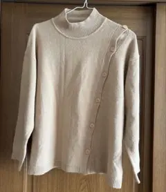 GU 2WAYボタンセーター　XXL ベージュ