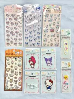 【10点セット】ぷくっとシール ダイソー サンリオ 刺繍ワッペン キティ クロミ