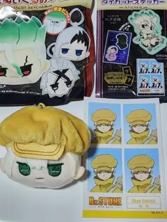 Dr.STONE 羽京 フェイスぬいぐるみキーホルダー　ステッカー