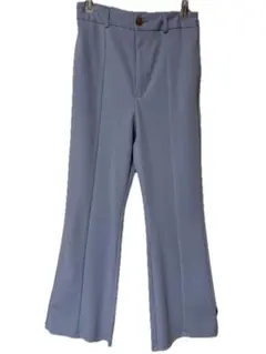 GU カットソーカラーフレアスラックス ライトブルー