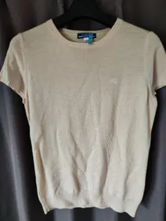 BURBERRY BLUE LABEL 半袖ニットトップス 38 ベージュ