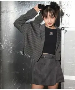 ANAPGIRL ストライプ クロップドスーツ S