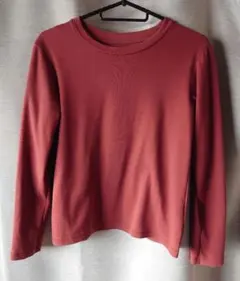 ユニクロ　スムースストレッチコットンクルーネックT　Sサイズ　ダークオレンジ