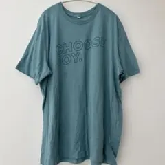 CHOOSE JOY ロゴ 半袖Tシャツ ブルーグレー