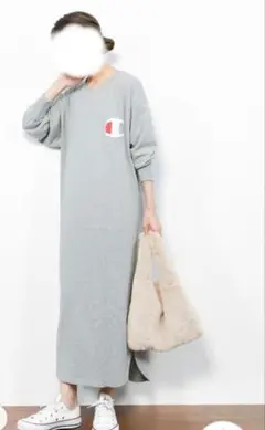 CB Champion×GLR BIG コットン ワンピース　グレー