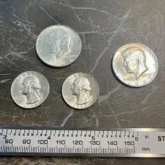 アメリカ、1952～1964年発行の25セント銀貨(銀90％)、5枚 - メルカリ