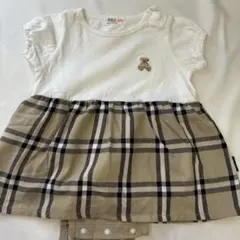 POLO 70サイズ　チェック柄　半袖ロンパース