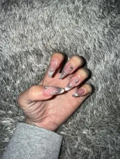 グラデーションネイルチップ シルバーラメ