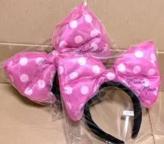 ディズニーリゾート ミニーちゃん　ビッグリボン　水玉　ピンク　カチューシャ2個