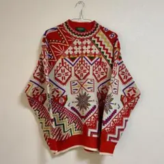 【ビンテージ美品】90s KENZO GOLF ケンゾーゴルフ総柄ニットセーター