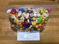 【大量 約344g】カラフル木製ビーズセット＊アソート