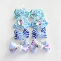 わんちゃん用リボンヘアゴム☆8個4組　10117