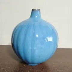 九谷焼 壺 青色 陶器 花瓶 丸型 - メルカリ