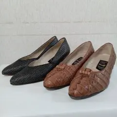 SHINJUKUYA クロコダイル&メタル ローファー 2足セット