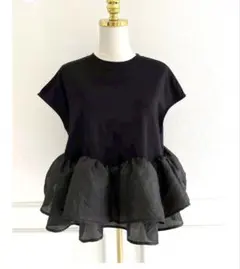 Myu ペプラム 半袖 Tシャツ ブラックのサムネイル