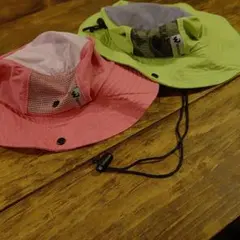 子供用バケットハット 2色セット ピンク グリーン