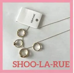 【新品タグ付】SHOO-LA-RUE❣️ゴールドネックレス✨4つのリングが可愛い❣️のサムネイル