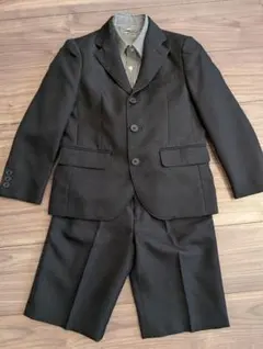120cm ブラック スーツ ストライプシャツ付き