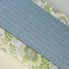 ミニ畳　金襴(花)青磁色　フィギュア台座　ひなまつり　おひなさま