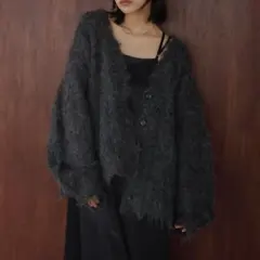 ミックスシャギーVネックカーディガン