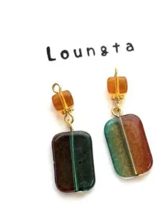 5点で450円引き ハンドメイドピアス 樹脂ピアス チェコビーズピアス