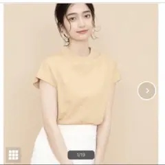 強撚コットンクルーネックフレンチＴＥＥ