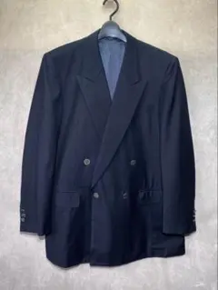 ビンテージ LANVIN ブレザー テーラードジャケット スーツ L 紺色
