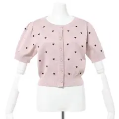 INGNI ハート柄半袖ニットカーディガン