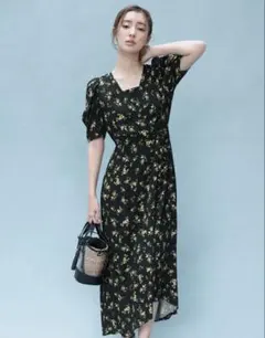 LE'RURE Silk jacquard dress darknavy M - メルカリ